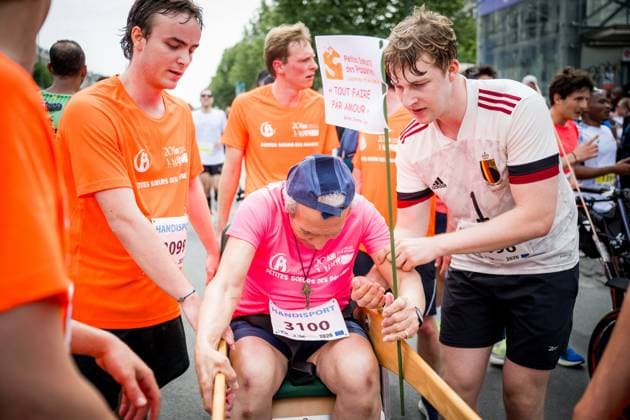 Prince Emmanuel pictured in action during the 46th edition of the Brussels 20km run, Sunday 31 May 2026 in Brussels.  JASPERxJACOBS 1078052570st