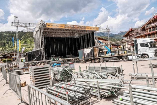 31.05.2026, Schladming, AUT, Unterwegs in Steiermark, Aufbau, SummerOpening Schladming 2026, Bild Aufbau, *** 31 05 2026, Schladming, AUT, On the road in Styria, Setup, SummerOpening Schladming 2026, Image Setup,