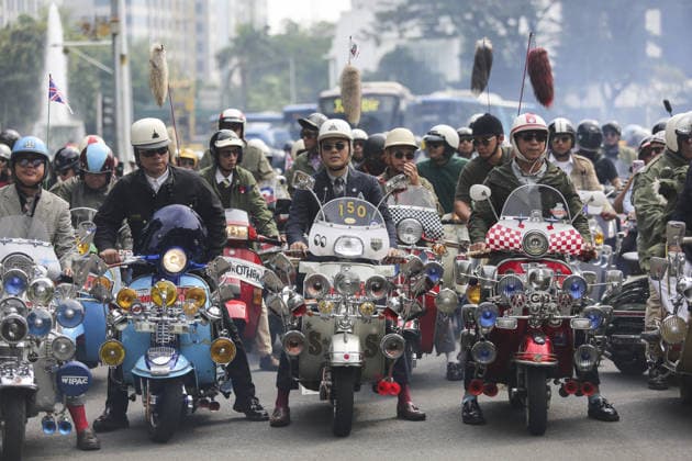 Vespa enthusiasts gather for the Jakarta Mods Mayday (JMM) 2026 Festival in Indonesia JAKARTA, INDONESIA - MAY 31: Thousands of Vespa enthusiasts from around the world gather for Jakarta Mods Mayday (JMM) 2026, an annual event that unites scooter lovers in Jakarta, Indonesia on May 31, 2026. Organized by Warriors Jakarta Production, the event drew an estimated 5,000 participants who joined a convoy through the capital’s major streets. More than a celebration of scooter culture, JMM 2026 is expected to contribute positively to Jakarta’s tourism and creative economy. Indonesia has long been home to one of the largest Vespa communities in Southeast Asia, with deep roots dating back to the 1960s. Vespa clubs thrive in nearly every province, ser  Copyright: x2026xAnadoluxAgoesxRudiantox