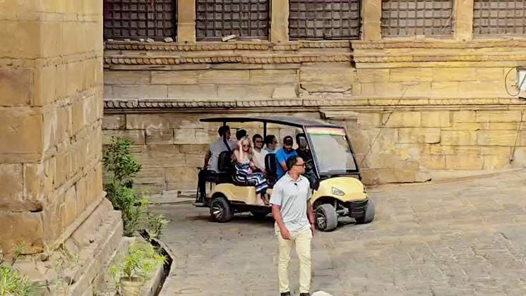 RECORD DATE NOT STATED US President Donald Trump s daughter Tiffany Trump and his son-in-law, Michael Boulos, visit Sonar Fort Jaisalmer, May 31 (ANI): US President Donald Trump s daughter Tiffany Trump and his son-in-law, Michael Boulos, visit Sonar Fort, in Jaisalmer on Sunday. (ANI Video Grab) Jaisalmer Rajasthan India Copyright: xANIx ANI_20260531303