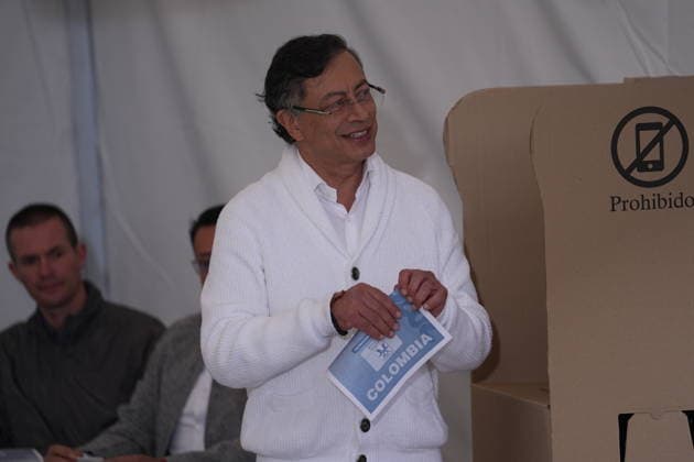 Colombian presidential elections BOGOTA, COLOMBIA - MAY 31: Colombian President Gustavo Petro casts his vote at Polling Station No. 1, marking the start of the presidential election day, where voters head to the polls to elect the country s next president in Bogota, Colombia on May 31, 2026. Juancho Torres Anadolu Bogota Colombia. Editorial use only. Please get in touch for any other usage.  Copyright: x2026xAnadoluxJuanchoxTorresx