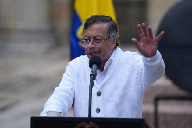 Colombian presidential elections BOGOTA, COLOMBIA - MAY 31: Colombian President Gustavo Petro delivers a speech as he casts his vote at Polling Station No. 1, marking the start of the presidential election day, where voters head to the polls to elect the country s next president in Bogota, Colombia on May 31, 2026. Juancho Torres Anadolu Bogota Colombia. Editorial use only. Please get in touch for any other usage.  Copyright: x2026xAnadoluxJuanchoxTorresx