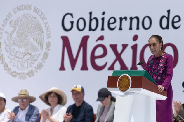 Mexican President Claudia Sheinbaum delivers national report in Mexico City MEXICO CITY, MEXICO - MAY 31: Mexican President Claudia Sheinbaum speaks during her national address, at the Monument to the Revolution, in Mexico City, Mexico on May 31, 2026. Thousands of supporters gathered to attend President Claudia Sheinbaum s national report, which was simultaneously broadcast on screens in public squares across the country, marking two years since the presidential election. Alejandro Aguilar Lopez Anadolu Mexico City Mexico. Editorial use only. Please get in touch for any other usage.  Copyright: x2026xAnadoluxAlejandroxAguilarxLopezx