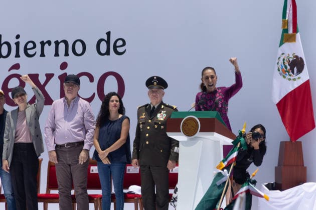 Mexican President Claudia Sheinbaum delivers national report in Mexico City MEXICO CITY, MEXICO - MAY 31: Mexican President Claudia Sheinbaum speaks during her national address, at the Monument to the Revolution, in Mexico City, Mexico on May 31, 2026. Thousands of supporters gathered to attend President Claudia Sheinbaum s national report, which was simultaneously broadcast on screens in public squares across the country, marking two years since the presidential election. Alejandro Aguilar Lopez Anadolu Mexico City Mexico. Editorial use only. Please get in touch for any other usage.  Copyright: x2026xAnadoluxAlejandroxAguilarxLopezx