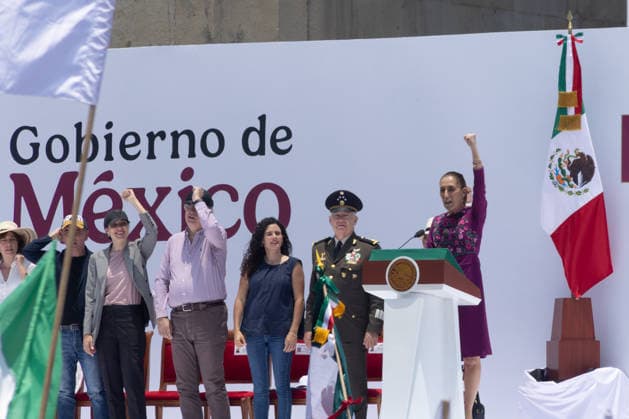 Mexican President Claudia Sheinbaum delivers national report in Mexico City MEXICO CITY, MEXICO - MAY 31: Mexican President Claudia Sheinbaum speaks during her national address, at the Monument to the Revolution, in Mexico City, Mexico on May 31, 2026. Thousands of supporters gathered to attend President Claudia Sheinbaum s national report, which was simultaneously broadcast on screens in public squares across the country, marking two years since the presidential election. Alejandro Aguilar Lopez Anadolu Mexico City Mexico. Editorial use only. Please get in touch for any other usage.  Copyright: x2026xAnadoluxAlejandroxAguilarxLopezx