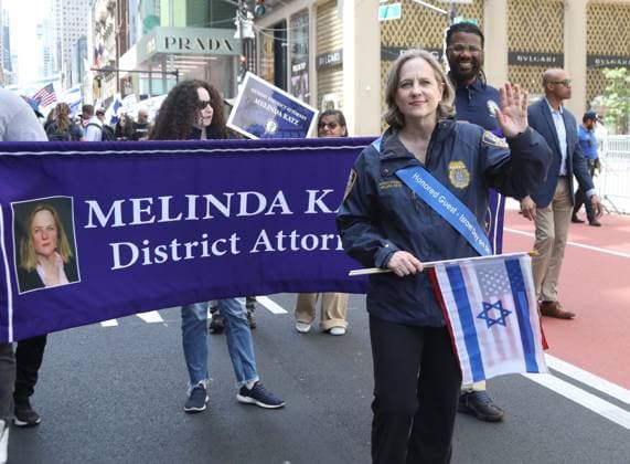 May 31, 2026, New York, New York, USA: District Attorney of Queens County MELINDA KATZ seen during 2026 Israel Day on Fifth Israeli Parade held on Fifth Avenue, New York USA - ZUMAk03_ 20260531_zaf_k03_080 Copyright: xNancyxKaszermanx