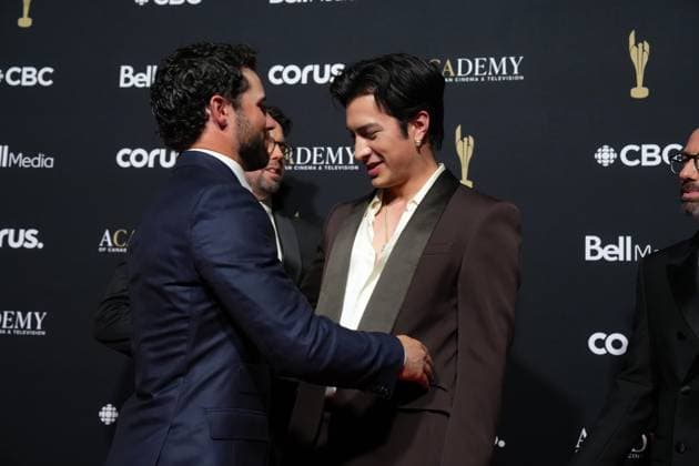 May 31, 2026, Toronto, On, CANADA: Hudson Williams and Robbie Graham-Kuntz embrace on the red carpet at The Canadian Screen Awards in Toronto on Sunday, May 31, 2026. Toronto CANADA  - ZUMAc35_ 20260531_zaf_c35_011 Copyright: xChrisxYoungx