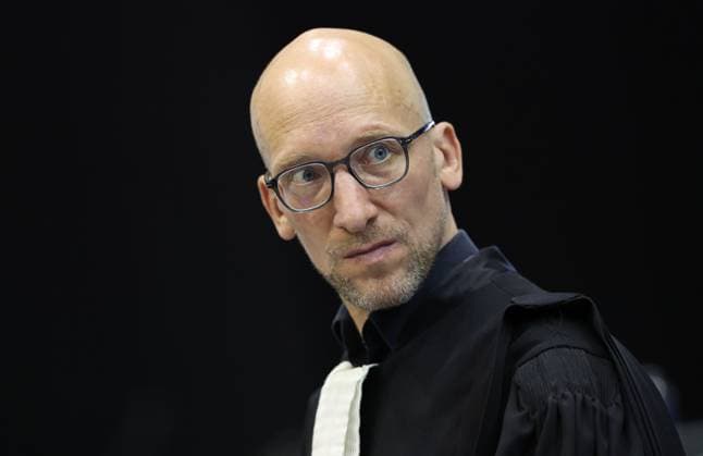 Lawyer Stephane Denauve pictured during the trial of P. and A. Falzone, at the Court of Appeal of Mons, on Monday 01 June 2026. The trial of the two men concerns the 2022 tragedy in Strepy-Bracquegnies, where a car plowed into a carnival parade around 5:00. Six people died at the scene, and a seventh months later in the hospital. P. Falzone is charged with seven murder and 81 attempted murder. A. Falzone with failure to render aid to a person in danger. This is the fifth week of this extraordinary trial, the pleadings started.  VIRGINIExLEFOUR 175597154