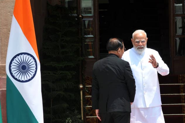 June 1, 2026, New Delhi, Delhi, India: Indian Prime Minister Narendra Modi, with Myanmar President Min Aung Hlaing during their meeting in Hyderabad House,in New Delhi, India, Monday, June 1, 2026, , INDIA New Delhi India - ZUMAb226 20260601_zip_b226_006 Copyright: xRavixBatrax