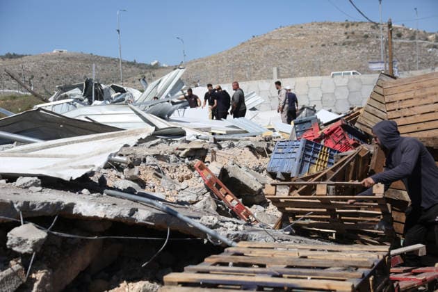 Palestinians inspect the rubble of their property after Israeli authorities demolished a large part of the main vegetable market in the West Bank village of Beita, southeast of Nablus Palestinians inspect the rubble of their property after Israeli authorities demolished a large part of the main vegetable market in the West Bank village of Beita, southeast of Nablus.June 1, 2026. Photo by Mohammed Nasser apaimages Nablus West Bank Palestinian Territory 010626_Nablus_MN_00(5) Copyright: xapaimagesxMohammedxNasserx xapaimagesx