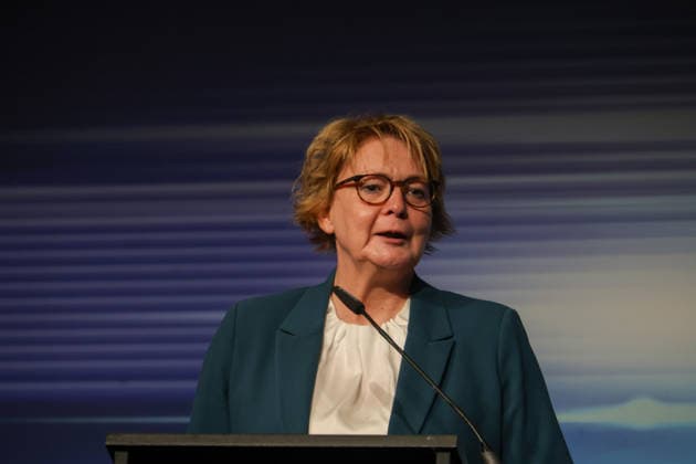 Interschutz 2026. Daniela Behrens (SPD) Niedersächsische Ministerin für Inneres, Sport und Digitalisierung bei der Eröffnungsfeier der Weltleitmesse für die Bereiche Rettungsdienst, Brand- bzw. Katastrophenschutz und Sicherheit. Hannover, Niedersachsen, DEU, Deutschland, 01.06.2026 *** Interschutz 2026 Daniela Behrens SPD Lower Saxonys Minister of the Interior, Sport and Digitalization at the opening ceremony of the worlds leading trade fair for rescue services, fire and disaster control and security Hanover, Lower Saxony, DEU, Germany, 01 06 2026
