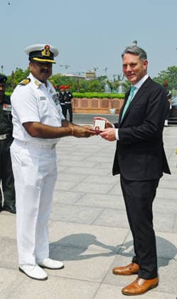 Australia™s Deputy Prime Minister and Defence Minister Richard Marles during a tribute ceremony at the National War Memorial New Delhi, Jun 01 (ANI): Australia™s Deputy Prime Minister and Defence Minister Richard Marles during a tribute ceremony at the National War Memorial, in New Delhi on Monday. New Delhi Delhi India Copyright: xANIx ANI_20260601070
