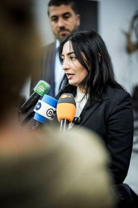 Reem Alabali-Radovan (SPD), Bundesministerin fuer wirtschaftliche Zusammenarbeit und Entwicklung, bricht am 01.06.2026 die geplante Reise nach Beirut, Libanesische Republik ab. Grund dafuer waren Sicherheitsgruende, Beirut war aktuell unter Beschuss israelischer Streitkraefte. Pressebriefing nach einem Telefonat mit der libanesischen Sozialministerin Haneen Sayed zusammen mit dem Minister fuer Internationale Entwicklung des Koenigreichs Norwegen Asmund Grover Aukrust. Fotografiert im Auftrag des Bundesministeriums fuer wirtschaftliche Entwicklung und Zusammenarbeit. Larnaca Zypern *** Reem Alabali Radovan SPD , Federal Minister for Economic Cooperation and Development, cancels the planned trip to Beirut, Lebanese Republic on 01 06 2026 Rea Copyright: xDominikxButzmannx