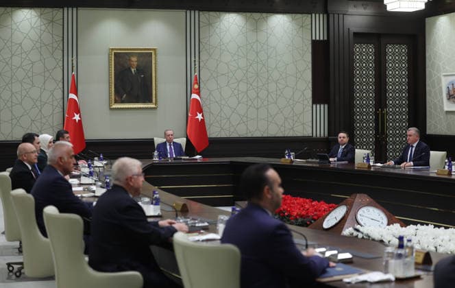 Turkish President Recep Tayyip Erdogan ANKARA, TURKIYE - JUNE 1: (----EDITORIAL USE ONLY MANDATORY CREDIT - TURKISH PRESIDENCY MUSTAFA KAMACI HANDOUT - NO MARKETING NO ADVERTISING CAMPAIGNS - DISTRIBUTED AS A SERVICE TO CLIENTS----) Turkish President Recep Tayyip Erdogan chairs a Presidential Cabinet meeting at the Presidential Complex in Ankara, Turkiye, on June 1, 2026. TUR Presidency Mustafa Kamaci Anadolu Ankara Turkey. Editorial use only. Please get in touch for any other usage.  Copyright: x2026xAnadoluxTURxPresidencyx xMustafaxKamacix