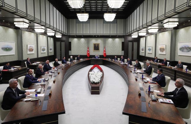 Turkish President Recep Tayyip Erdogan ANKARA, TURKIYE - JUNE 1: (----EDITORIAL USE ONLY MANDATORY CREDIT - TURKISH PRESIDENCY MURAT CETINMUHURDAR HANDOUT - NO MARKETING NO ADVERTISING CAMPAIGNS - DISTRIBUTED AS A SERVICE TO CLIENTS----) Turkish President Recep Tayyip Erdogan chairs a Presidential Cabinet meeting at the Presidential Complex in Ankara, Turkiye, on June 1, 2026. TUR Presidency Murat Cetinmuhurdar Anadolu Ankara Turkey. Editorial use only. Please get in touch for any other usage.  Copyright: x2026xAnadoluxTURxPresidency MuratxCetinmuhurdarx