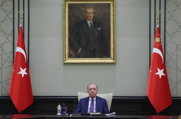 Turkish President Recep Tayyip Erdogan ANKARA, TURKIYE - JUNE 1: (----EDITORIAL USE ONLY MANDATORY CREDIT - TURKISH PRESIDENCY MUSTAFA KAMACI HANDOUT - NO MARKETING NO ADVERTISING CAMPAIGNS - DISTRIBUTED AS A SERVICE TO CLIENTS----) Turkish President Recep Tayyip Erdogan chairs a Presidential Cabinet meeting at the Presidential Complex in Ankara, Turkiye, on June 1, 2026. TUR Presidency Mustafa Kamaci Anadolu Ankara Turkey. Editorial use only. Please get in touch for any other usage.  Copyright: x2026xAnadoluxTURxPresidencyx xMustafaxKamacix