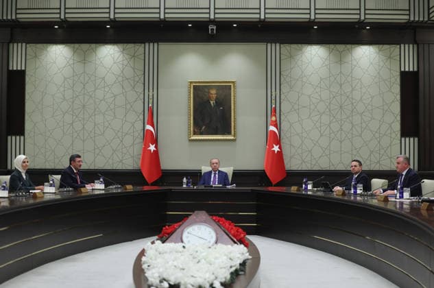 Turkish President Recep Tayyip Erdogan ANKARA, TURKIYE - JUNE 1: (----EDITORIAL USE ONLY MANDATORY CREDIT - TURKISH PRESIDENCY MUSTAFA KAMACI HANDOUT - NO MARKETING NO ADVERTISING CAMPAIGNS - DISTRIBUTED AS A SERVICE TO CLIENTS----) Turkish President Recep Tayyip Erdogan chairs a Presidential Cabinet meeting at the Presidential Complex in Ankara, Turkiye, on June 1, 2026. TUR Presidency Mustafa Kamaci Anadolu Ankara Turkey. Editorial use only. Please get in touch for any other usage.  Copyright: x2026xAnadoluxTURxPresidencyx xMustafaxKamacix