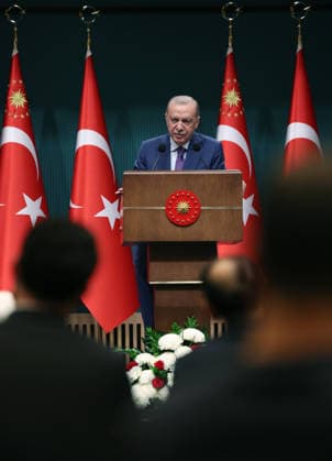 Turkish President Recep Tayyip Erdogan ANKARA, TURKIYE - JUNE 1: (----EDITORIAL USE ONLY MANDATORY CREDIT - TURKISH PRESIDENCY MURAT KULA HANDOUT - NO MARKETING NO ADVERTISING CAMPAIGNS - DISTRIBUTED AS A SERVICE TO CLIENTS----) Turkish President Recep Tayyip Erdogan makes statements following a Presidential Cabinet meeting at the Presidential Complex in Ankara, Turkiye, on June 1, 2026. TUR Presidency Murat Kula Anadolu Ankara Turkey. Editorial use only. Please get in touch for any other usage.  Copyright: x2026xAnadoluxTURxPresidencyx xMuratxKulax
