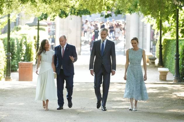 Spanish Queen Letizia, Monaco Prince Alberto II, Spanish King Felipe VI and Monaco Princess Charlene attending 150 anniversary of Primera misión diplomática entre Espana y Monaco in Madrid on Monday, 1 June 2026. Cordon Press 