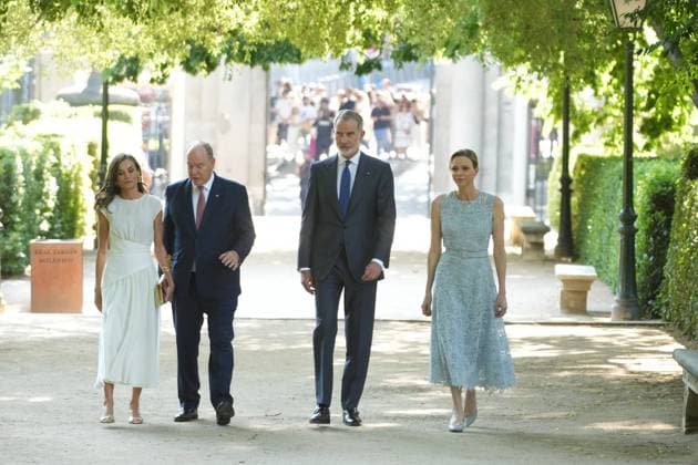 Spanish Queen Letizia, Monaco Prince Alberto II, Spanish King Felipe VI and Monaco Princess Charlene attending 150 anniversary of Primera misión diplomática entre Espana y Monaco in Madrid on Monday, 1 June 2026. Cordon Press 