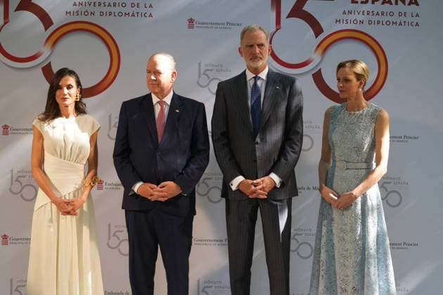 Spanish Queen Letizia, Monaco Prince Alberto II, Spanish King Felipe VI and Monaco Princess Charlene attending 150 anniversary of Primera misión diplomática entre Espana y Monaco in Madrid on Monday, 1 June 2026. Cordon Press 