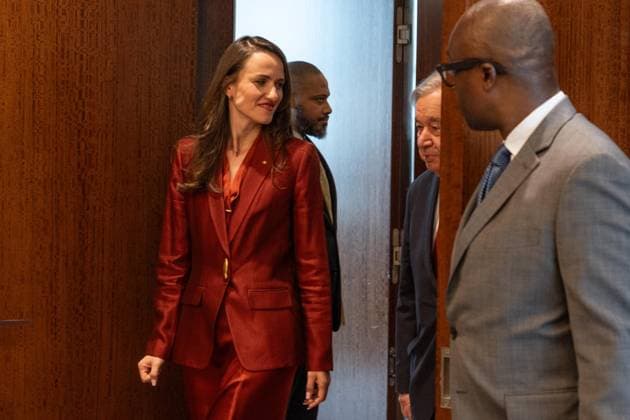 June 1, 2026, New York, New York, USA: Secretary-General Antonio Guterres meeting with Oana-Silvia Toiu, Minister for Foreign Affairs of Romania at UN Headquarters in New York, NY on June 1, 2026. New York USA  - ZUMAr339 20260601_znp_r339_006 Copyright: xLevxRadinx
