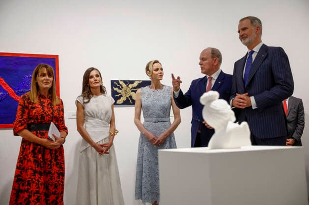 01-06-2026 Madrid Queen Letizia and King Felipe and Princess Charlene and Prince Albert of Monaco attend the opening of an exhibition marking the 150th anniversary of the establishment of the first diplomatic mission between Spain and Monaco, at the Botanical garden in Madrid. Â  Copyright: xPPEx