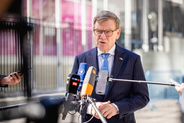Johann Wadephul (CDU), Bundesaussenminister, aufgenommen im Rahmen eines Pressestatements in New York City, 29.05.2026. Der Minister reist in die USA fuer die Wahl zum nichtstaendigen Sitz im Sicherheitsrat der Vereinten Nationen. Fotografiert im Auftrag des Auswaertigen Amtes New York City Vereinigte Staaten von Amerika *** Johann Wadephul CDU , Federal Foreign Minister, photographed during a press statement in New York City, 29 05 2026 The Minister is traveling to the USA for the election for the non-permanent seat on the United Nations Security Council Photographed on behalf of the Federal Foreign Office New York City United States of America Copyright: xJulianexSonntag AAx