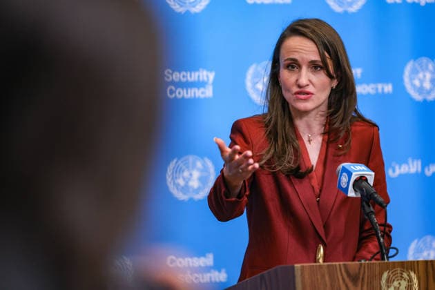 June 1, 2026, New York, New York, USA: RomaniaÃ¢â‚¬â ¢s Minister for Foreign Affairs OANA-SILVIA TOIU briefs reporters at the Security Council stakeout after a briefing on Ukraine at UNHQ in New York, following a Russian drone incursion into Romanian airspace that injured two civilians and raised wider concerns over the regional spillover of RussiaÃ¢â‚¬â ¢s war against Ukraine. New York USA - ZUMAo116 20260601_znp_o116_099 Copyright: xBiancaxOterox