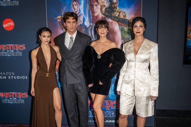 June 1, 2026, New York, United States: (L-R) Camila Mendes, Nicholas Galitzine, Alison Brie and Morena Baccarin attend Masters of the Universe Fan Screening at Regal Times Square on June 1, 2026 in New York City. New York United States - ZUMAs197 20260601_aaa_s197_350 Copyright: xRonxAdarx