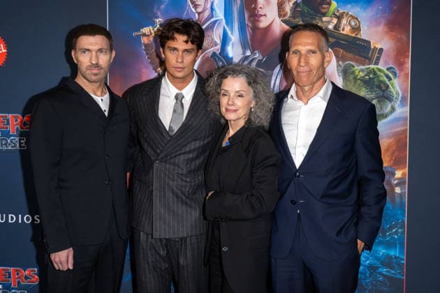 June 1, 2026, New York, United States: (L-R) Travis Knight, Nicholas Galitzine, Courtenay Valenti and Ynon Kreiz attend Masters of the Universe Fan Screening at Regal Times Square on June 1, 2026 in New York City. New York United States  - ZUMAs197 20260601_aaa_s197_313 Copyright: xRonxAdarx