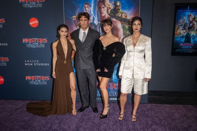 June 1, 2026, New York, United States: (L-R) Camila Mendes, Nicholas Galitzine, Alison Brie and Morena Baccarin attend Masters of the Universe Fan Screening at Regal Times Square on June 1, 2026 in New York City. New York United States - ZUMAs197 20260601_aaa_s197_333 Copyright: xRonxAdarx