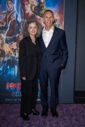 June 1, 2026, New York, United States: (L-R) Courtenay Valenti, VP of Film for Amazon MGM, and Ynon Kreiz, CEO of Mattel, attend Masters of the Universe Fan Screening at Regal Times Square on June 1, 2026 in New York City. New York United States - ZUMAs197 20260601_aaa_s197_275 Copyright: xRonxAdarx
