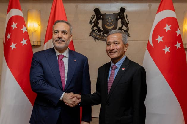 Turkish Foreign Minister Hakan Fidan in Singapore SINGAPORE - JUNE 02: Turkish Foreign Minister Hakan Fidan (L) meets with Singapore s Minister of Foreign Affairs, Vivian Balakrishnan (R) during an official visit in Singapore, on June 02, 2026. Mustafa Hatipoglu Anadolu Singapore Singapore. Editorial use only. Please get in touch for any other usage.  Copyright: x2026xAnadoluxMustafaxHatipoglux
