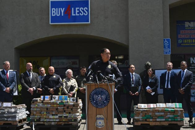 June 1, 2026, San Diego, California, USA: CBP Director of Field Operations Sidney Aki at a press conference outside a border tunnel found near the Otay Mesa Port of Entry in San Diego, California at a border shopping plaza, Buy 4 Less where authorities blocked access on Monday, June 01, 2026. San Diego USA - ZUMAm180 20260601_zip_m180_009 Copyright: xCarlosxA.xMorenox