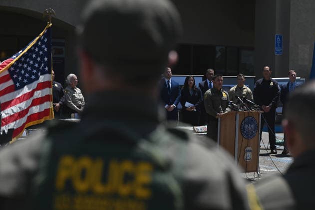 June 1, 2026, San Diego, California, USA: U.S. Border Patrol San Diego Sector Chief Patrol Justin De La Torre at a press conference outside a border tunnel found near the Otay Mesa Port of Entry in San Diego, California at a border shopping plaza, Buy 4 Less where authorities blocked access on Monday, June 01, 2026. San Diego USA - ZUMAm180 20260601_zip_m180_001 Copyright: xCarlosxA.xMorenox