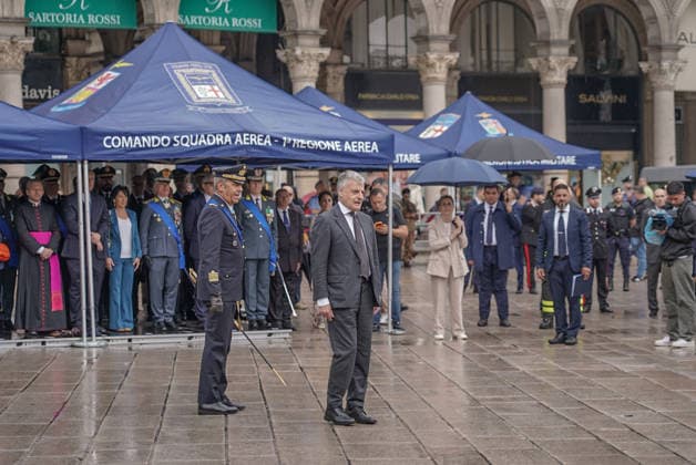 IPA85256965 - MILAN, 2 06 2026 - Piazza del Duomo Claudio Sgaraglia, prefect, at the flag-raising ceremony for the 80th anniversary of the Italian Republic Day.  Copyright: xEmanuelexRobertoxDexCarlix xx 85256965