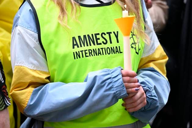 Rally outside the Hong Kong Economic & Trade Office BRUSSELS, BELGIUM - JUNE 02 : Rally outside the Hong Kong Economic & Trade Office organised by Amnesty International and the Belgian trade unions ACV-CSC and FGTB to mark the 37th anniversary of the Tiananmen Square crackdown (4 June).The organisation also intends to call for the release of two prisoners of conscience who are being held simply for attempting to organise a similar protest in Hong Kong on June 2, 2026 in Brussels, Belgium, 02 06 2026 Brussels Belgium  Copyright: xDidierxLebrunx