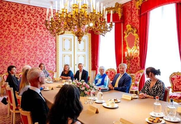 02-06-2026 Palace Queen Maxima and King Willem-Alexander during a meeting with 10 Dutch citizens for an in-depth conversation, about their letters send to the royals, at palace Noordeinde in The Hague. Â  Copyright: xPPEx