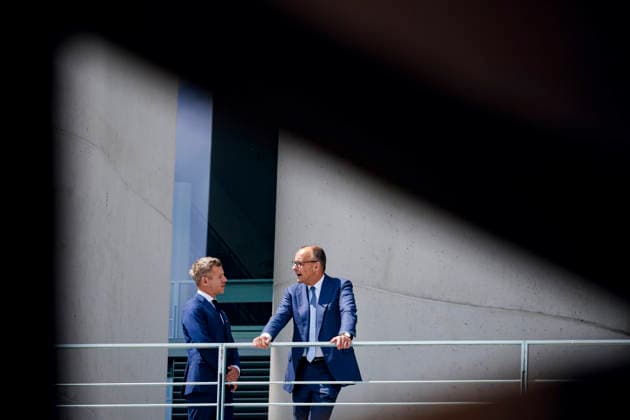 Friedrich Merz (CDU), Bundeskanzler, empfaengt Peter Magyar, Ministerpraesident von Ungarn, im Bundeskanzleramt. Berlin, 02.06.2026. Berlin Deutschland *** Friedrich Merz CDU , Federal Chancellor, receives Peter Magyar, Prime Minister of Hungary, at the Federal Chancellery Berlin, 02 06 2026 Berlin Germany Copyright: xThomasxTrutschelx