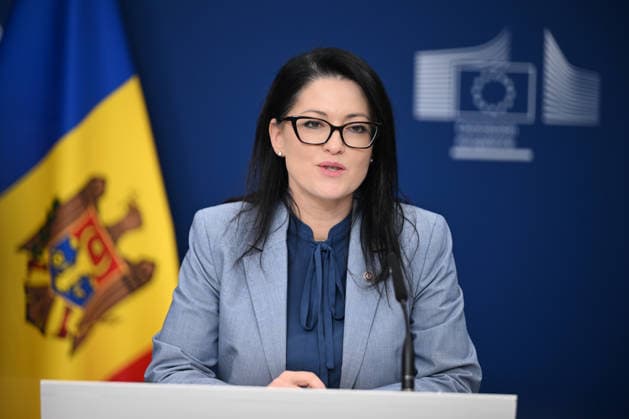 EU and Moldovan officials hold joint press conference in Brussels BRUSSELS, BELGIUM - JUNE 02: European Commission Executive Vice-President for Social Rights and Skills, Quality Jobs and Preparedness Roxana Minzatu (not seen), Moldova’s Minister of Labour and Social Protection Natalia Plugaru, and Moldova’s Minister of Education and Research Dan Perciun (not seen) deliver a joint press statement in Brussels, Belgium, on June 02, 2026. Dursun Aydemir Anadolu Brussels Belgium. Editorial use only. Please get in touch for any other usage.  Copyright: x2026xAnadoluxDursunxAydemirx
