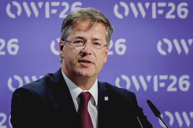 Axel Mueller-Groeling, Vorstand fuer Forschungsinfrastrukturen und Digitalisierung, Fraunhofer-Gesellschaft, aufgenommen beim Ostdeutschen Wirtschaftsforum in Bad Saarow, 02.06.2026. Bad Saarow Deutschland *** Axel Mueller Groeling, Executive Board Member for Research Infrastructures and Digitization, Fraunhofer Gesellschaft, recorded at the East German Economic Forum in Bad Saarow, 02 06 2026 Bad Saarow Germany Copyright: xFlorianxGaertnerx