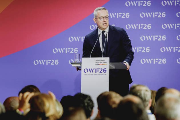 Karsten Wildberger, Bundesminister fuer Digitalisierung und Staatsmodernisierung, aufgenommen beim Ostdeutschen Wirtschaftsforum in Bad Saarow, 02.06.2026. Bad Saarow Deutschland *** Karsten Wildberger, Federal Minister for Digitization and State Modernization, recorded at the East German Economic Forum in Bad Saarow, 02 06 2026 Bad Saarow Germany Copyright: xFlorianxGaertnerx