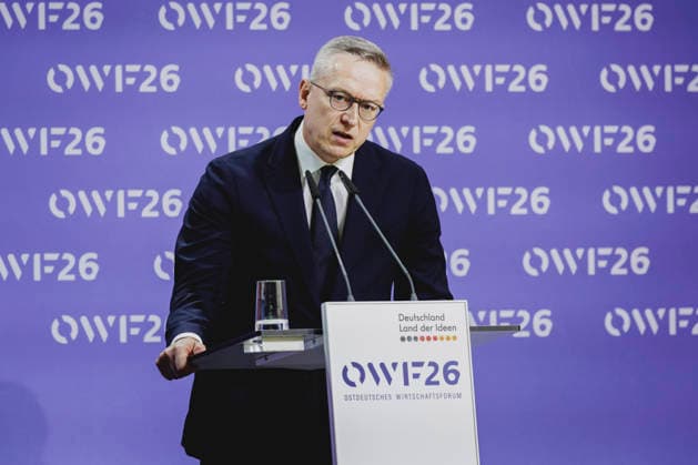Karsten Wildberger, Bundesminister fuer Digitalisierung und Staatsmodernisierung, aufgenommen beim Ostdeutschen Wirtschaftsforum in Bad Saarow, 02.06.2026. Bad Saarow Deutschland *** Karsten Wildberger, Federal Minister for Digitization and State Modernization, recorded at the East German Economic Forum in Bad Saarow, 02 06 2026 Bad Saarow Germany Copyright: xFlorianxGaertnerx
