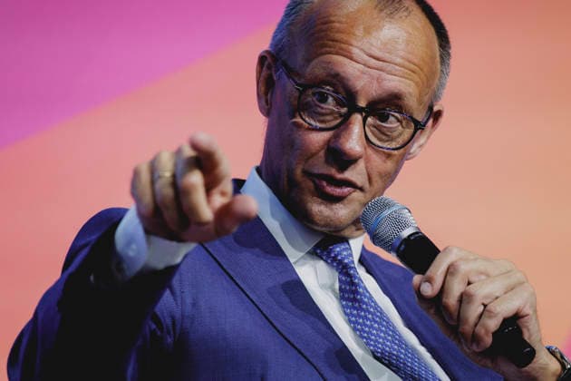 Friedrich Merz (CDU), Bundeskanzler, aufgenommen beim Ostdeutschen Wirtschaftsforum in Bad Saarow, 02.06.2026. Bad Saarow Deutschland *** Friedrich Merz CDU , Federal Chancellor, photographed at the East German Economic Forum in Bad Saarow, 02 06 2026 Bad Saarow Germany Copyright: xFlorianxGaertnerx