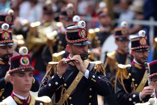 IPA85260222 - Rome, Italy - June 2, 2026: Chiefs of State and Government guests of the Republic Day celebrations attend the traditional military parade along the Imperial Forum, in the presence of the President of the Republic. The ceremony, which pays tribute to the values of the Republic and the Armed Forces, takes place in the heart of the Capital in front of Italy s highest institutional offices and international delegations.  Copyright: xmarcoxiacobuccix xmarcoxiacobuccix 85260222