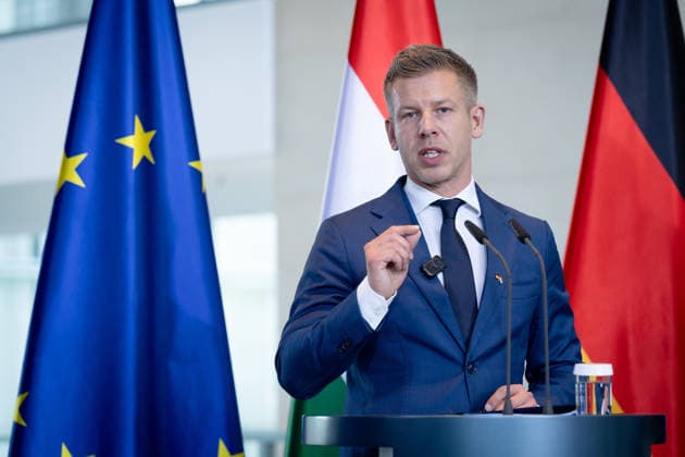 Ministerpräsident, Péter Magyar Berlin, Bundeskanzleramt, Pressekonferenz, Ministerpräsident, Ungarn, Péter Magyar Berlin Berlin GER *** Prime Minister, Péter Magyar Berlin, Federal Chancellery, Press conference, Prime Minister, Hungary, Péter Magyar Berlin Berlin GER