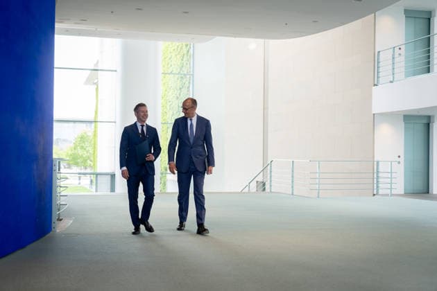 Friedrich Merz, Bundeskanzler, Ministerpräsident, Péter Magyar Berlin, Bundeskanzleramt, Friedrich Merz, Bundeskanzler, Ministerpräsident, Ungarn, Péter Magyar Berlin Berlin GER *** Friedrich Merz, Federal Chancellor, Prime Minister, Péter Magyar Berlin, Federal Chancellery, Friedrich Merz, Federal Chancellor, Prime Minister, Hungary, Péter Magyar Berlin Berlin GER