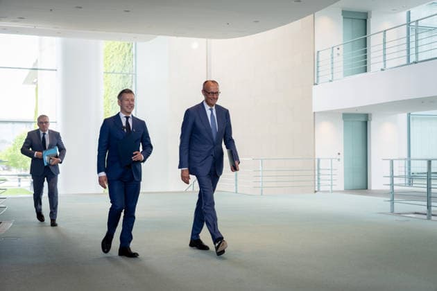 Friedrich Merz, Bundeskanzler, Ministerpräsident, Péter Magyar Berlin, Bundeskanzleramt, Friedrich Merz, Bundeskanzler, Ministerpräsident, Ungarn, Péter Magyar Berlin Berlin GER *** Friedrich Merz, Federal Chancellor, Prime Minister, Péter Magyar Berlin, Federal Chancellery, Friedrich Merz, Federal Chancellor, Prime Minister, Hungary, Péter Magyar Berlin Berlin GER