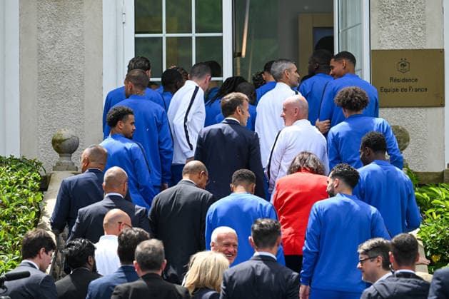 French President Emmanuel Macron Visits National Football Centre Ahead of 2026 FIFA World Cup French President Emmanuel Macron and First Lady Brigitte Macron visit the National Football Centre in Clairefontaine, near Paris, on June 2, 2026. Ahead of the 2026 FIFA World Cup, the President met players and coaching staff of the France men’s national football team to express his support. He also met members of the France women’s national team as they prepared for upcoming FIFA Women’s World Cup 2027 qualifying matches. Photo by Jeanne Accorsini Pool ABACAPRESS.COM Clairefontaine France  Copyright: xAccorsinixJeanne Pool ABACAx